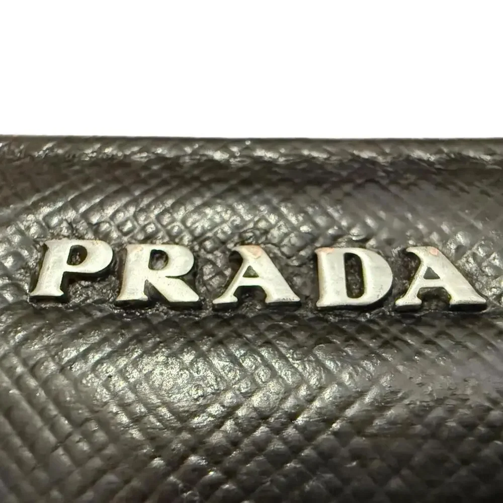 AUTHENTIC REWORKED Prada Saffiano Zippy Wallet- REDYED COND